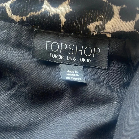 Topshop leopard print lined skirt size 6 - Picture 4 of 5